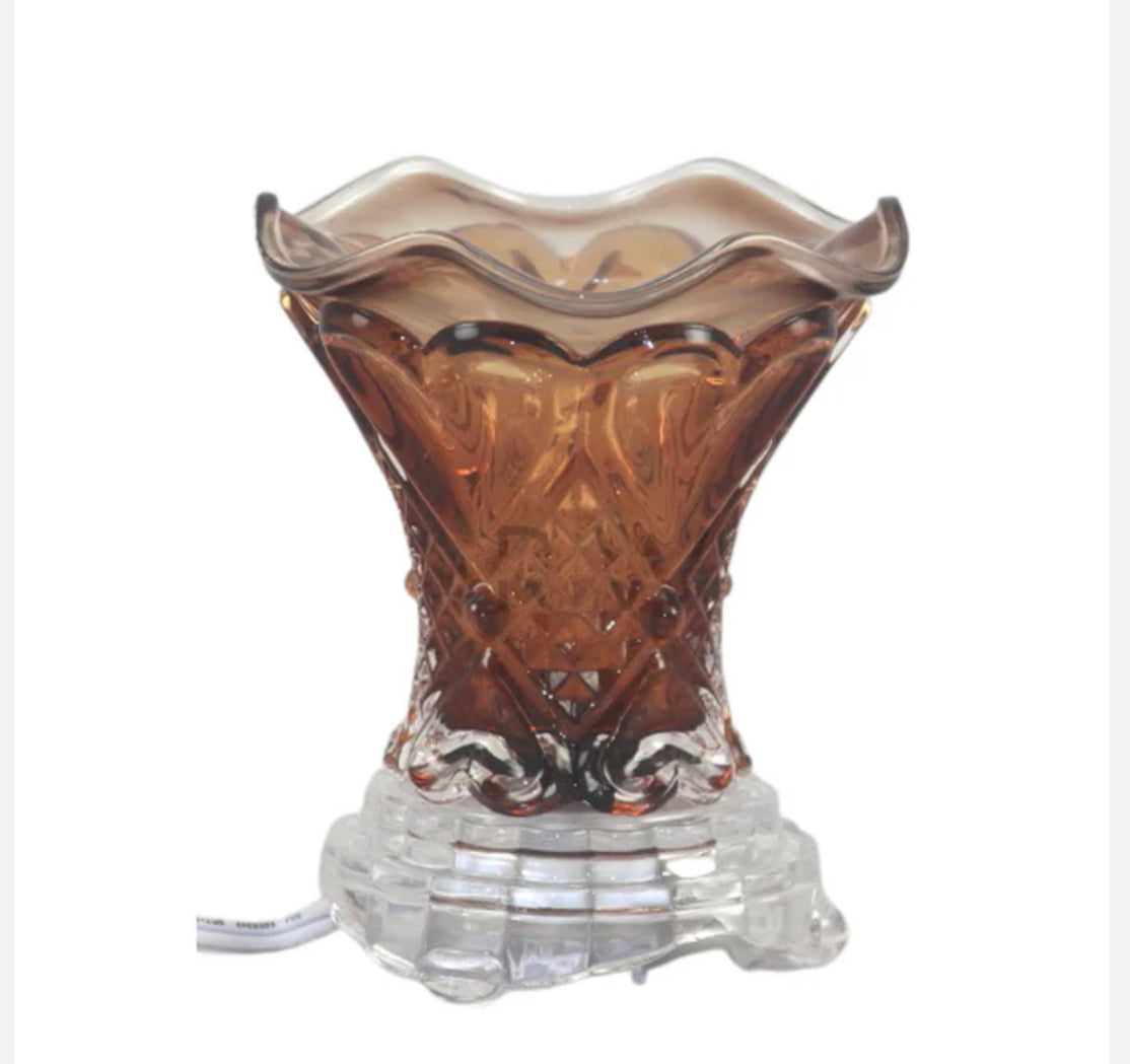 BROWN GLASS ELECTRIC OIL BURNER
